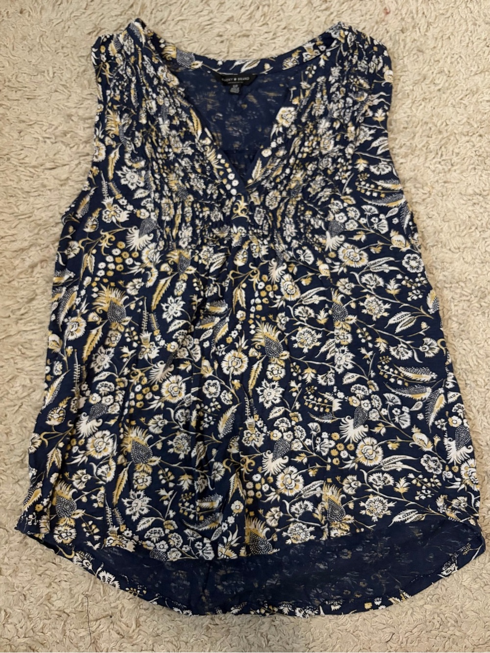 Lucky Brand Navy Floral Sleeveless V-Neck Camisole